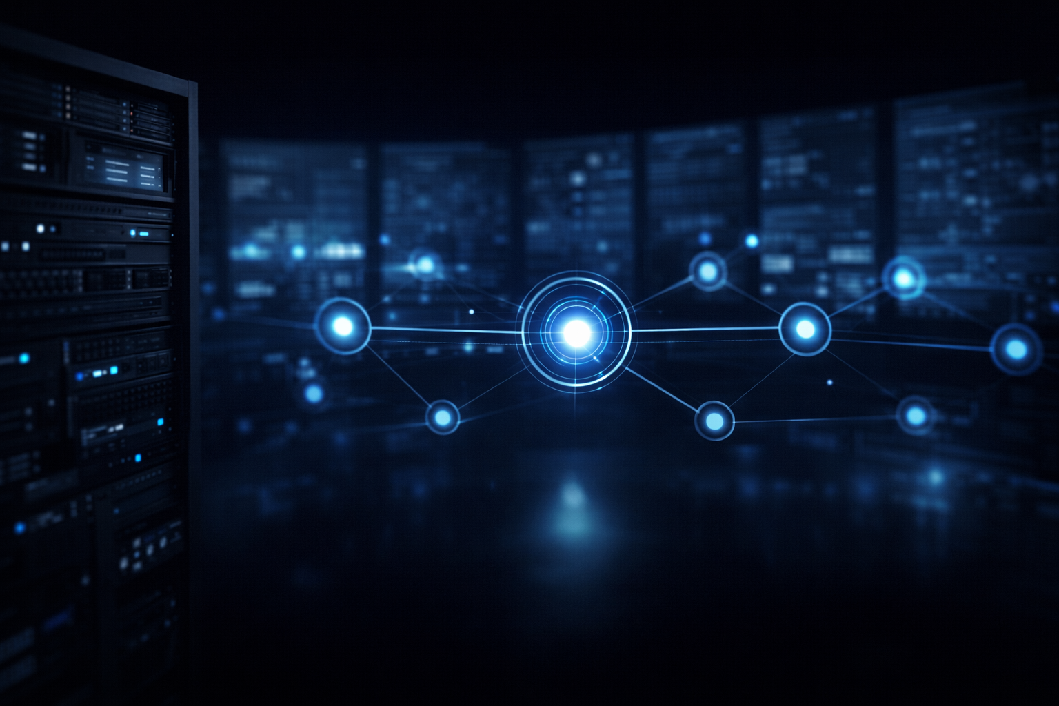 Concept image of AI agents operating as enterprise infrastructure through an orchestration network