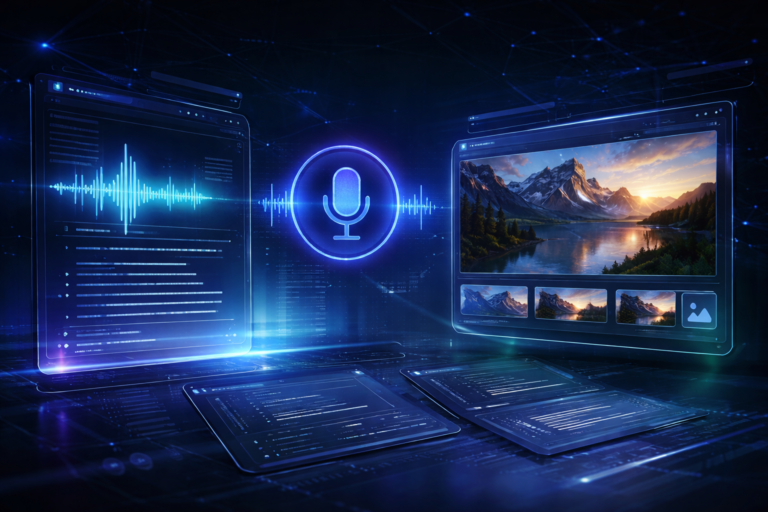 Editorial illustration of Microsoft’s MAI multimodal AI models for transcription, voice generation, and image creation Image title: Microsoft MAI Models Featured Image