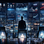 OpenAI executive reshuffle illustration showing vacant boardroom chairs, a lone leader, and corporate screens suggesting leadership changes ahead of a potential IPO