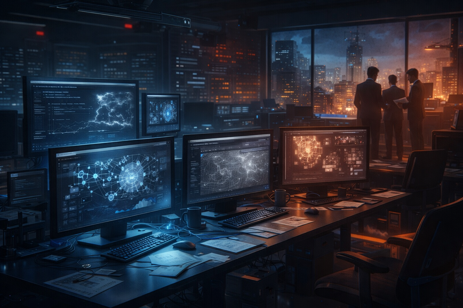 Editorial illustration of a game studio shutting down its AI division before the launch of a major open-world video game